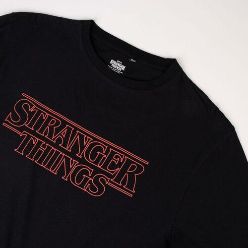 Børne Kortærmet T-shirt Stranger Things Sort L
