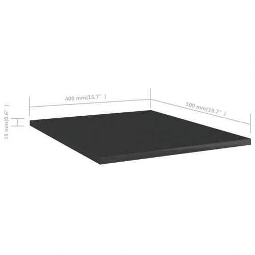 Boghylder 4 stk. 40x50x1,5 cm konstrueret træ sort højglans