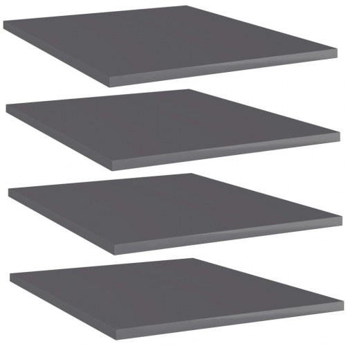 Boghylder 4 stk. 40x50x1,5 cm konstrueret træ grå højglans