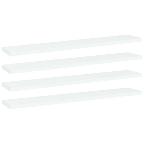Boghylder - 4 stk. 60×10×1,5 cm i hvidt konstrueret træ