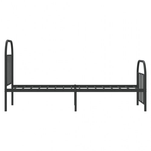 Sengeramme med sengegavl og fodgærde 75×190 cm - metal, sort