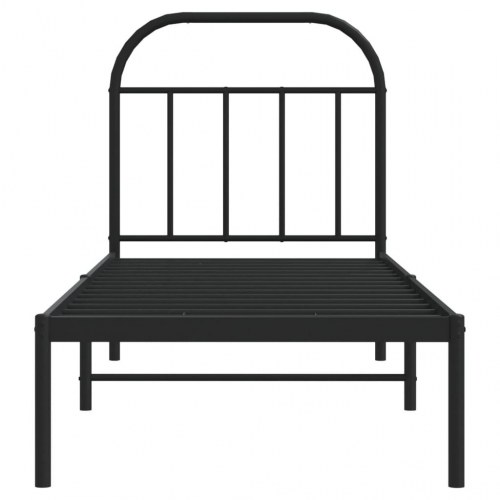 Sengeramme med sengegavl 75 x 190 cm - sort