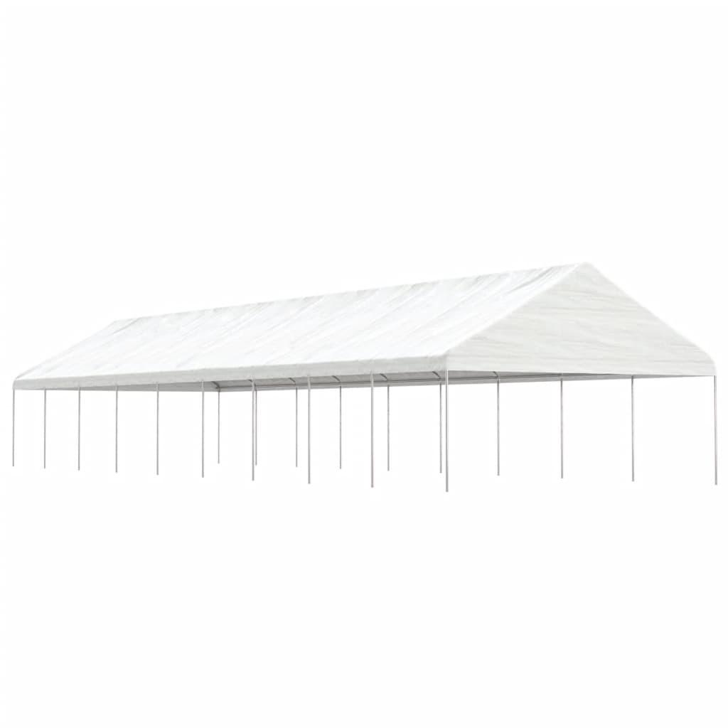 Pavillon med tag 20,07x5,88x3,75 m polyethylen hvid billede