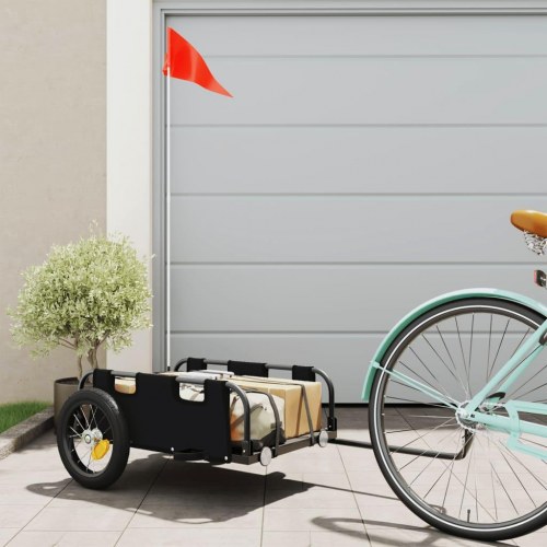 Cykeltrailer i oxfordstof og pulverlakeret jern - sort