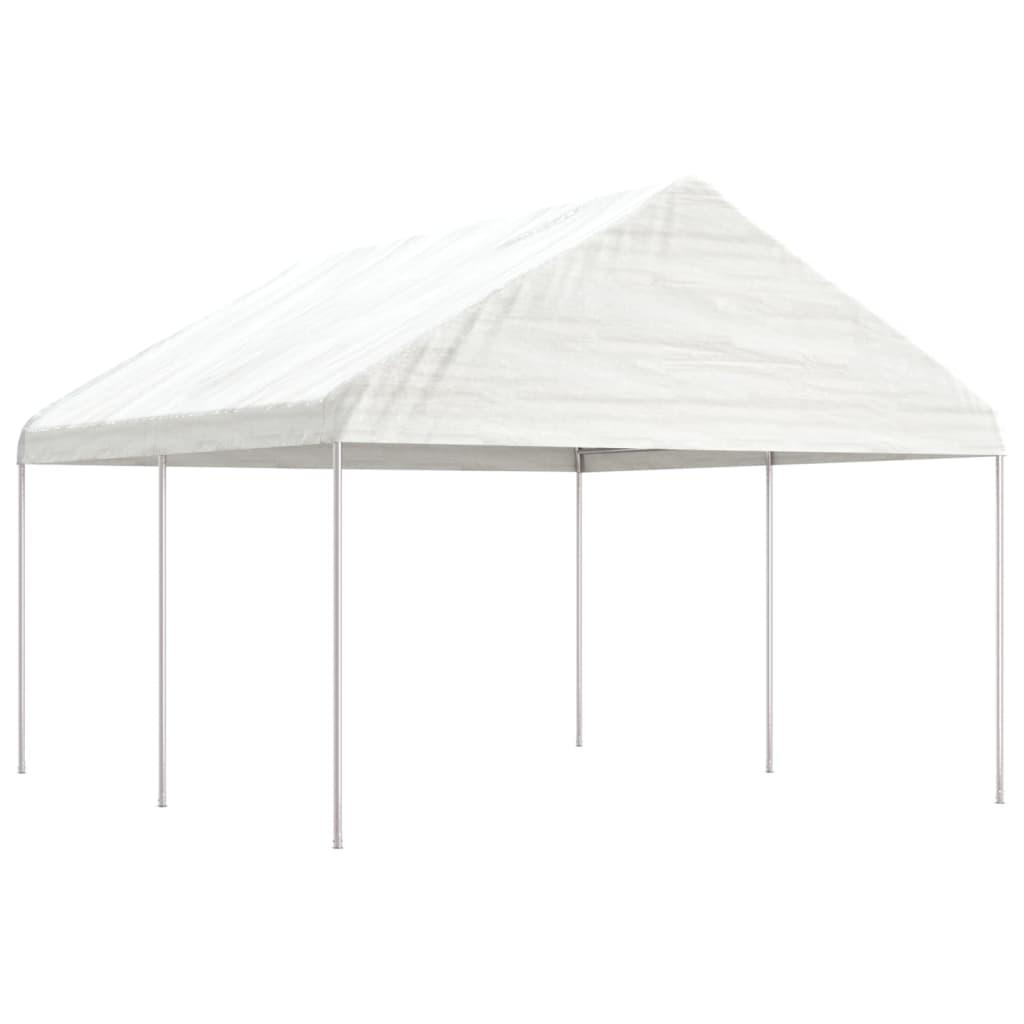 Pavillon Med Tag 6,69X4,08X3,22 M Polyethylen Hvid - 4.46 x 4.08 x 3.22 m