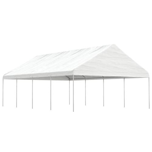 Pavillon med tag 8,92x5,88x3,75 m polyethylen hvid