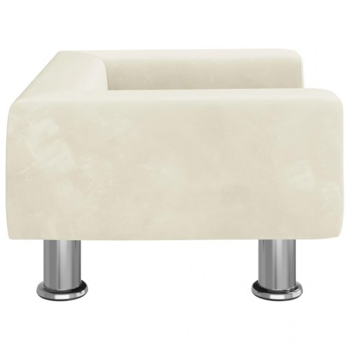 Hundeseng i velour - creme, 50 × 40 × 26,5 cm