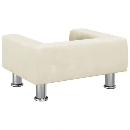 Hundeseng i velour - creme, 50 × 40 × 26,5 cm