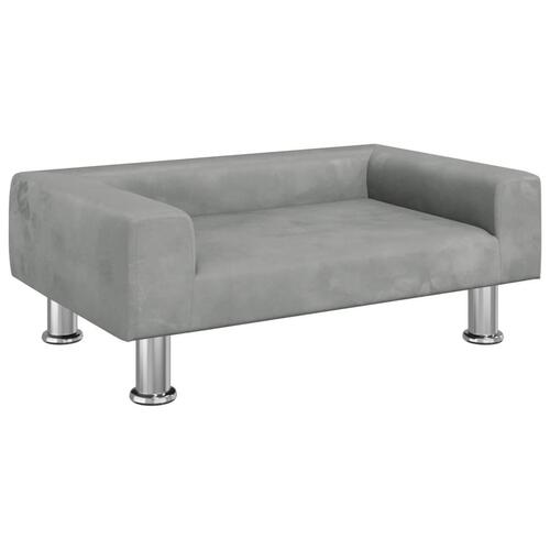 Sofa til børn 70x45x26,5 cm fløjl lysegrå