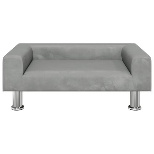 Sofa til børn 70x45x26,5 cm fløjl lysegrå