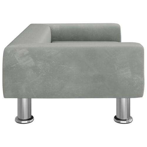 Sofa til børn 70x45x26,5 cm fløjl lysegrå