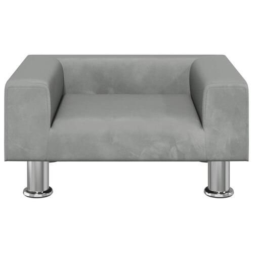Sofa til børn 50x40x26,5 cm fløjl lysegrå