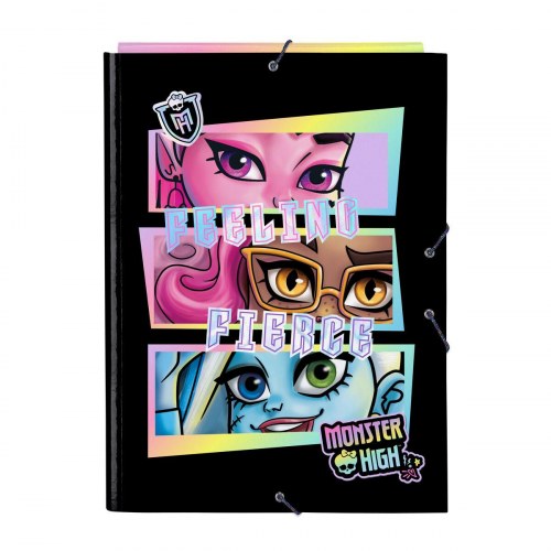 Monster High mappe med elastik - Creep, sort A4