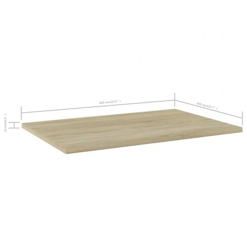 Boghylder 4 stk. - 60×40×1,5 cm i konstrueret træ, sonoma-eg