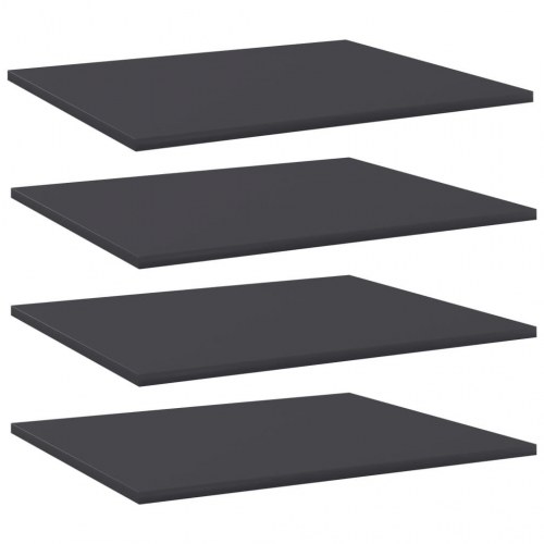 Boghylder - 4 stk. 60×50×1,5 cm i spånplade, grå