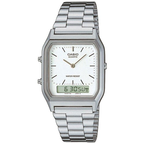 Casio AQ-230A-7DMQYES unisex armbåndsur - hvid/sølv (Ø 29 mm)