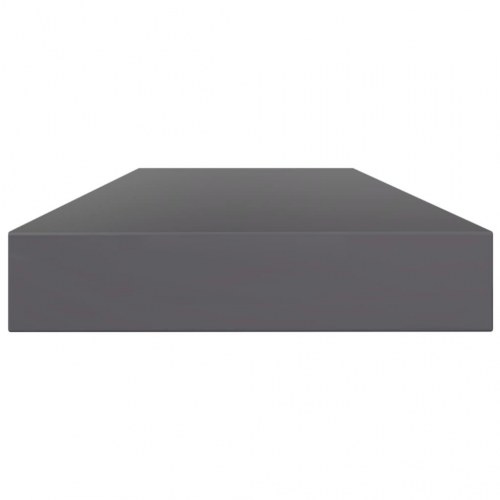 Boghylder 4 stk. 100×10×1,5 cm - grå højglans, konstrueret træ