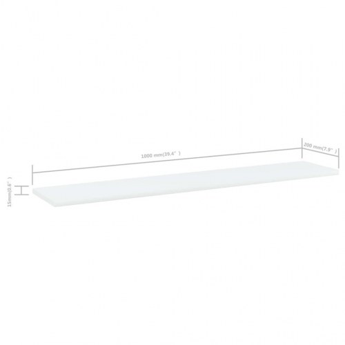 Boghylder 4 stk. 100x20x1,5 cm konstrueret træ hvid