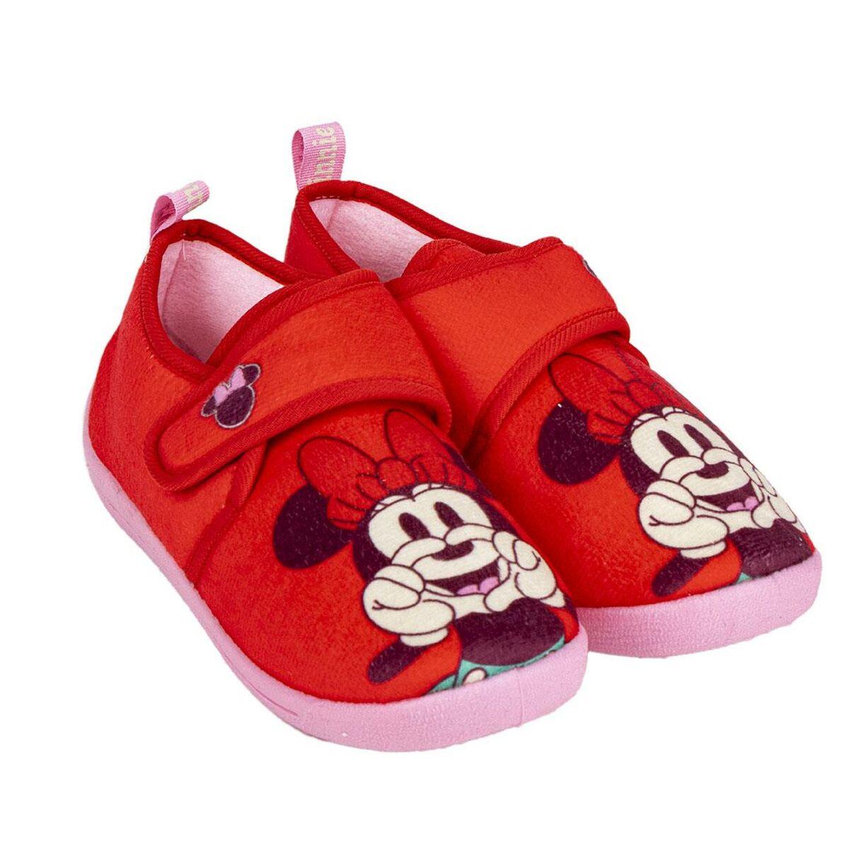 Minnie Mouse Hjemmesko Rød Med Velcro Str 28-29