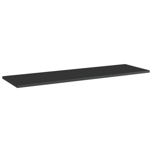 Boghylder 4 stk. 100x30x1,5 cm konstrueret træ sort højglans