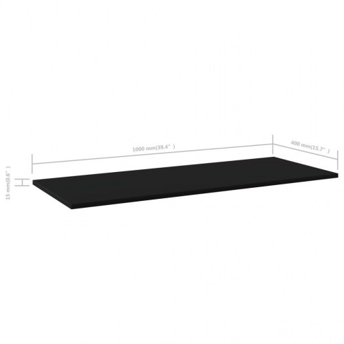Boghylder 4 stk. 100x40x1,5 cm konstrueret træ sort