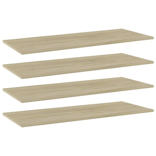 Boghylder 4 stk. 100x40x1,5 cm konstrueret træ sonoma-eg