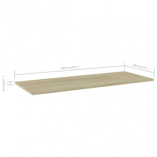 Boghylder 4 stk. 100x40x1,5 cm konstrueret træ sonoma-eg