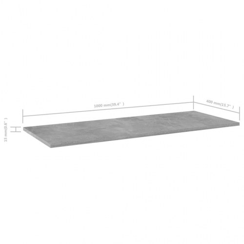 Boghylder 4 stk. 100x40x1,5 cm konstrueret træ betongrå