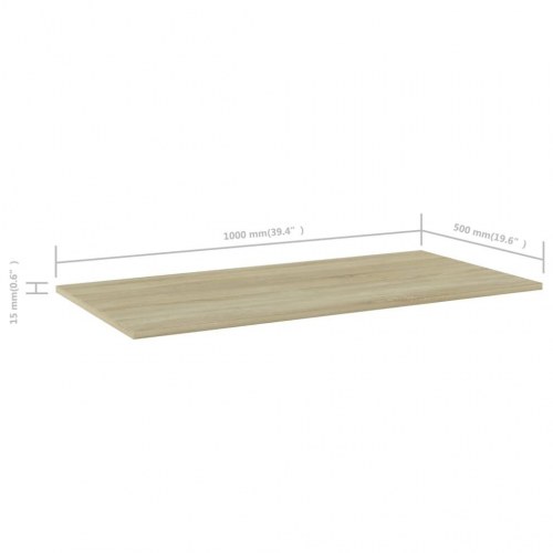 Boghylder 4 stk. 100 x 50 x 1,5 cm i konstrueret træ sonoma-eg