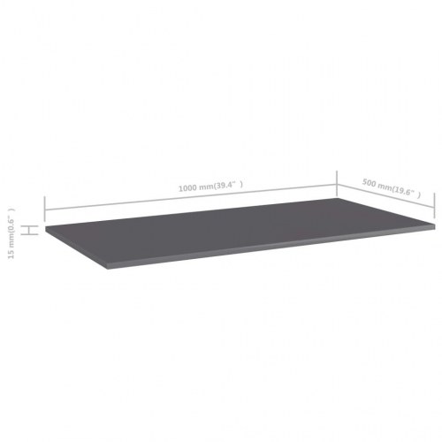 Boghylder 4 stk. 100 x 50 x 1,5 cm i konstrueret træ grå højglans