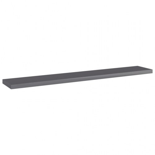 Boghylder 4 stk. - 60×10×1,5 cm i grå højglans, konstrueret træ