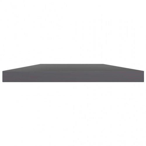 Boghylder 4 stk. - 60×10×1,5 cm i grå højglans, konstrueret træ