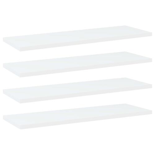 Boghylder 4 stk. 60x20x1,5 cm konstrueret træ hvid
