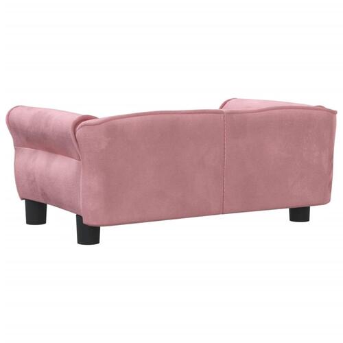 Hundeseng 70x45x30 cm velour lyserød