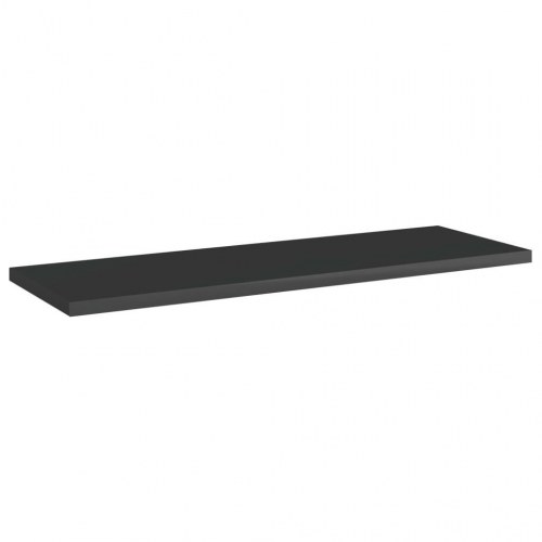 Boghylder 4 stk. 60x20x1,5 cm konstrueret træ sort højglans