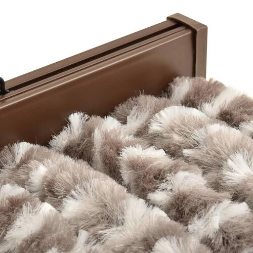 Insektgardin 56x185 cm chenille gråbrun og hvid