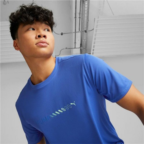 Kortærmet T-shirt til Mænd Puma Run Favorite Logo Blå - L