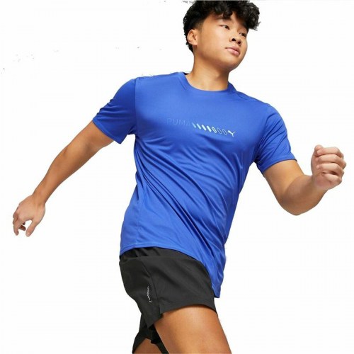 Kortærmet T-shirt til Mænd Puma Run Favorite Logo Blå - L