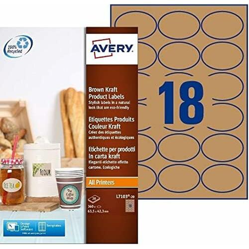 Etiketter Avery L7103-20 Hvid Brun Papir (OUTLET A)