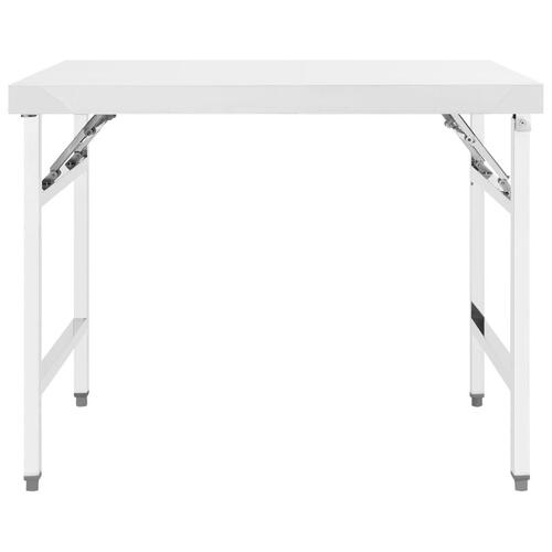 Foldbart arbejdsbord til køkken 100x60x80 cm rustfrit stål