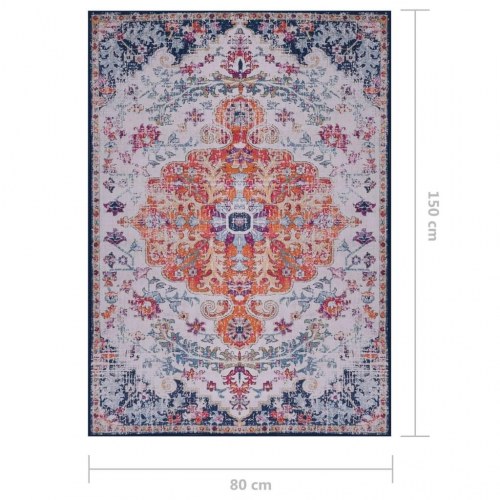 Gulvtæppe med tryk 80x150 cm stof flerfarvet