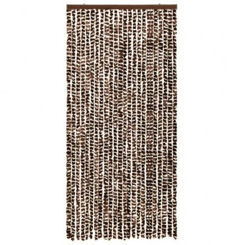 Insektgardin 100×220 cm i chenille - brun og hvid