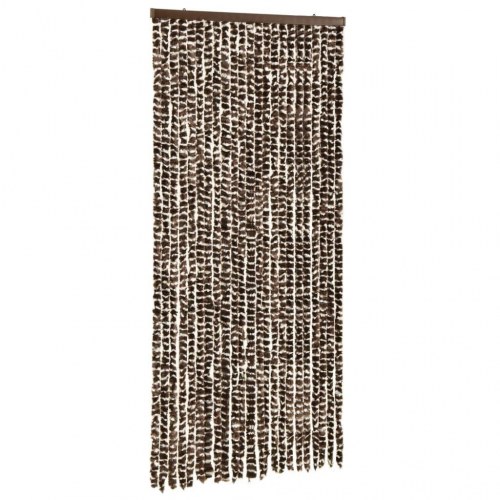 Insektgardin 100×220 cm i chenille - brun og hvid