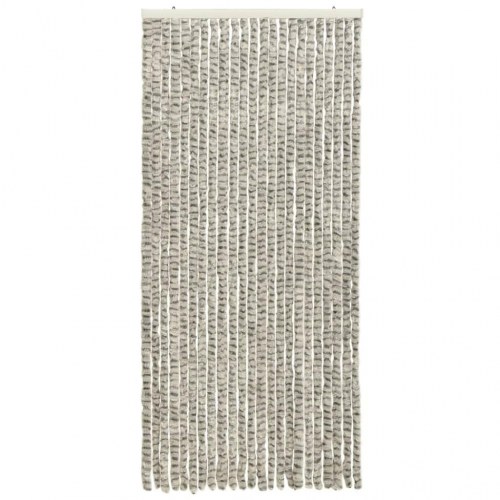 Insektgardin 90×220 cm i chenille - lysegrå/mørkegrå
