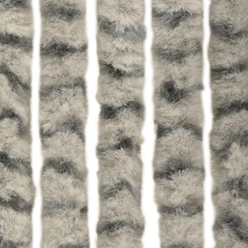 Insektgardin 90×220 cm i chenille - lysegrå/mørkegrå