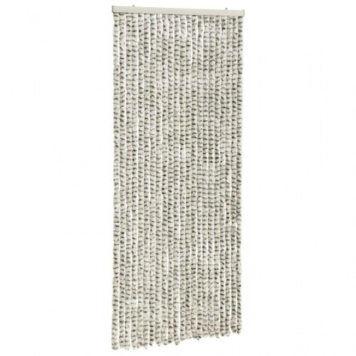 Insektgardin 90×220 cm i chenille - lysegrå/mørkegrå