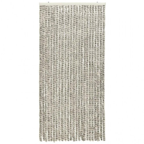Insektgardin 100 × 220 cm i chenille - lysegrå/mørkegrå