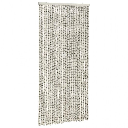 Insektgardin 100 × 220 cm i chenille - lysegrå/mørkegrå