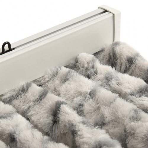 Insektgardin 100 × 220 cm i chenille - lysegrå/mørkegrå