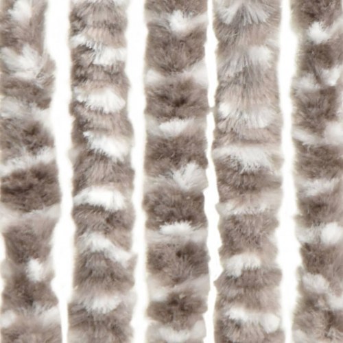 Insektgardin 90×220 cm i chenille - gråbrun/hvid